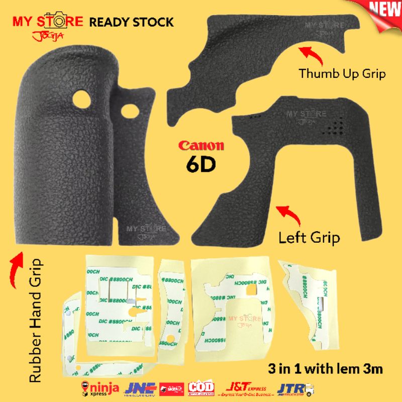 1 Set Rubber karet Body Camera Canon 6D Main Front Right Hand Grip - Rubber Karet Jempol Thumb Up Gr
