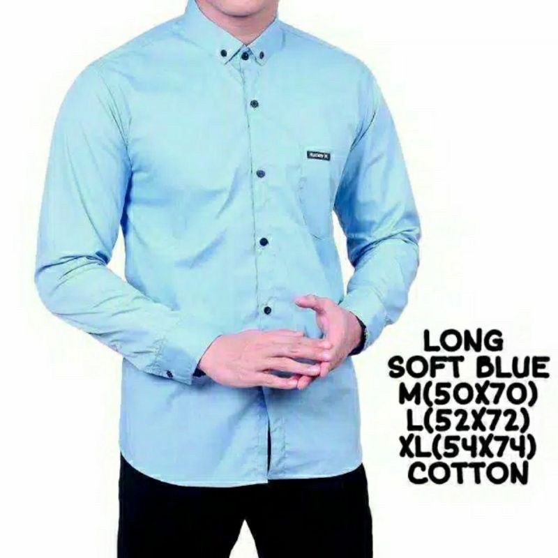 Termurah Kemeja Polos Pria Lengan Panjang Modern M L XL