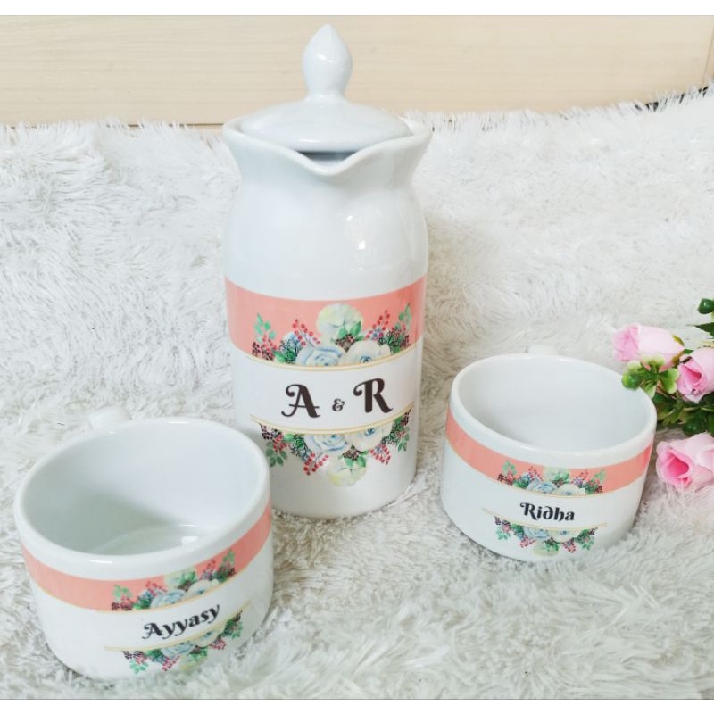 Hampers Pernikahan Kado Pernikahan Unik Set Teko Cangkir Custom Text-1