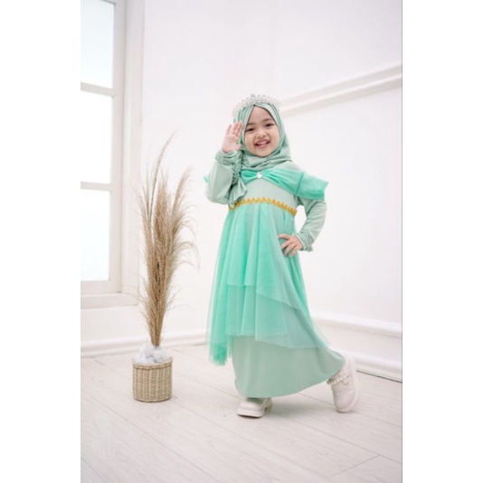 GAMIS PRINCESS SET HIJAB JILBAB QUEEN DRESS INCESS ANAK USIA 0- 9 TAHUN BY Rumah Ara