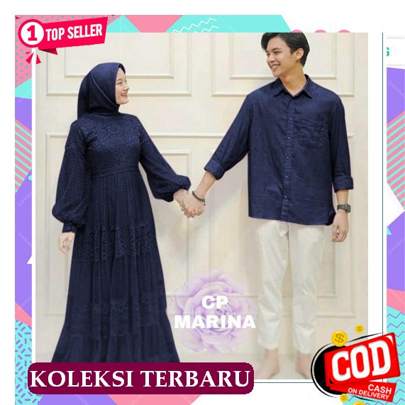 Khalifa Sarimbit Keluarga 2022 Baju Couple Muslim Ayman Series Warna Choco Polkadot (Ready All Size)