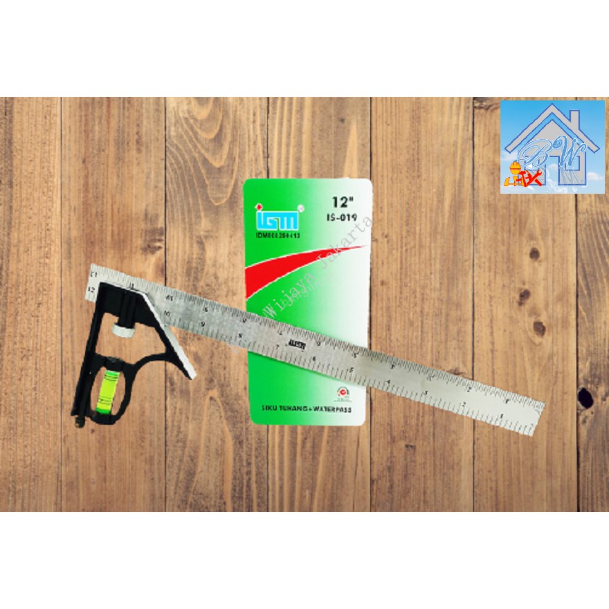 

Penggaris Siku meter Waterpass 12" Inch IGM Penggaris Tukang