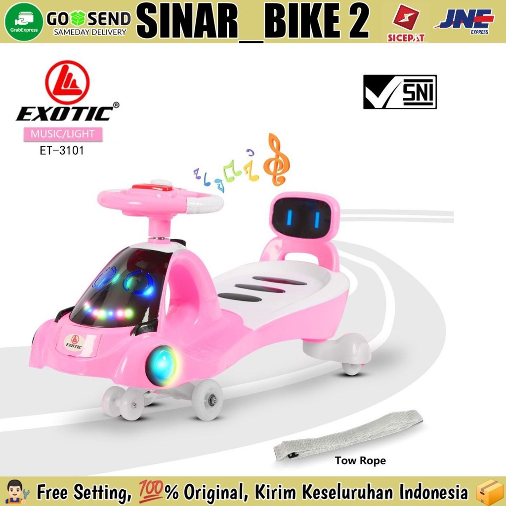 Swingcar EXOTIC ET 3101 Mainan Anak Mobilan Dorong Ayun Stir