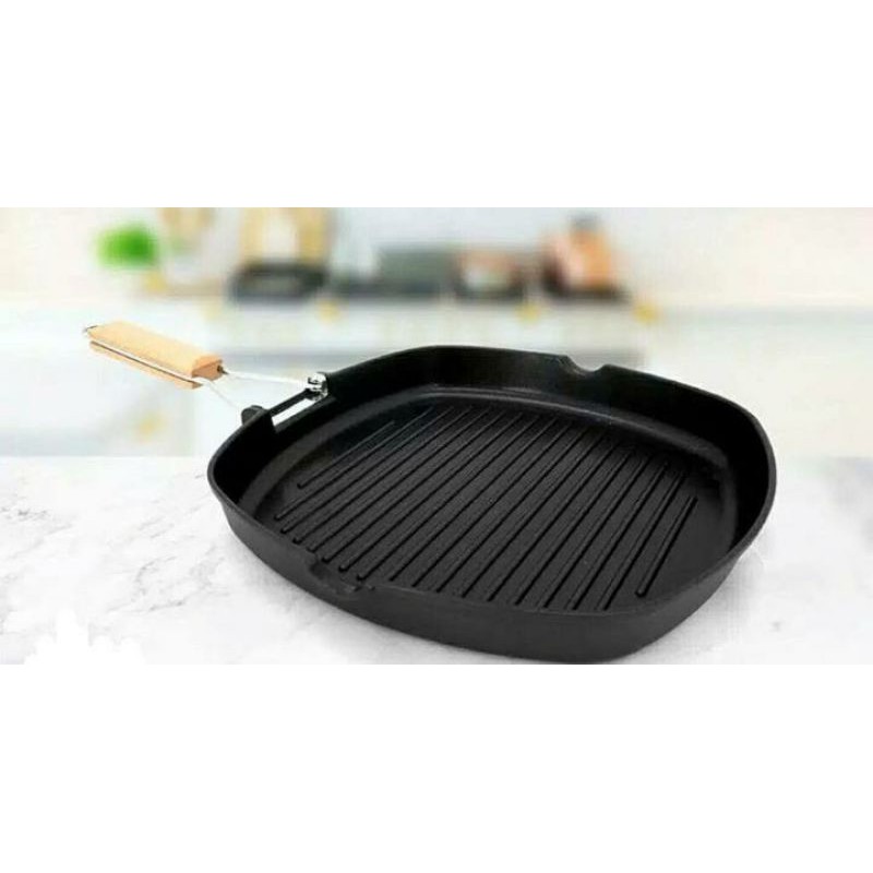 TEFLON BBQ / SQUARE GRILL PAN TEFLON BARBEQUE 20 CM DAN 24 CM TEFLON PANGGANGAN STEAK