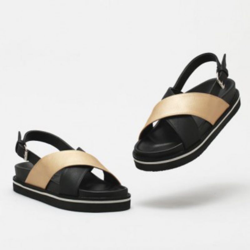 [PRELOVED] Adorableprojects - Sander Platform Black Gold - Sendal Wanita