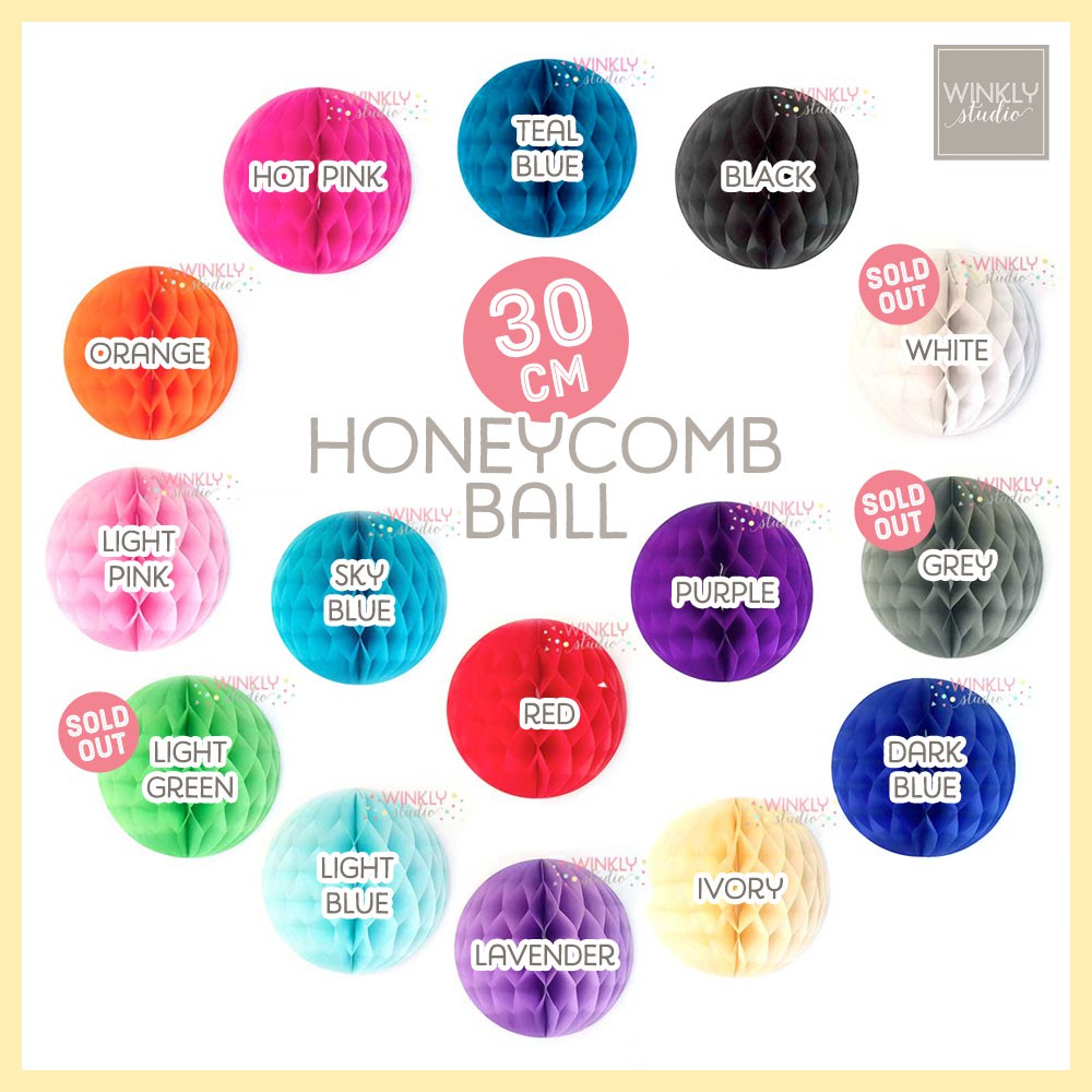 30cm Honeycomb Ball / Paper Honey Comb Dekorasi Pesta Ultah