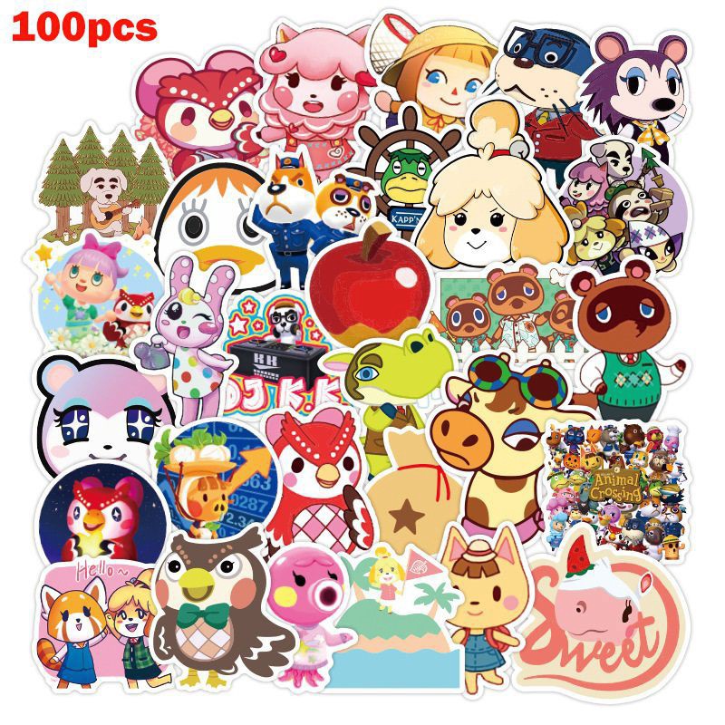 100pcs Nintendo Game Animal Crossing Game Stickers Skateboard Fridge Laptop Bike Luggage Stick Shopee Indonesia