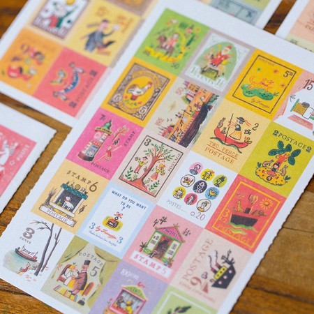 

HI089 Stiker Motif Perangko Negara Vintage 4pcs untuk Dekorasi Surat Jurnal DIY