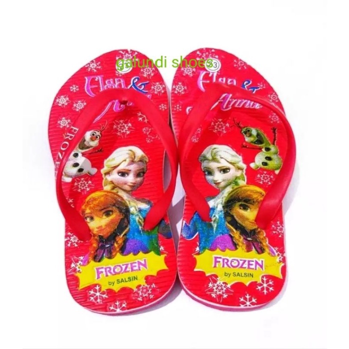 COD Sendal Karakter Anak Perempuan FROZEN Pink/Merah