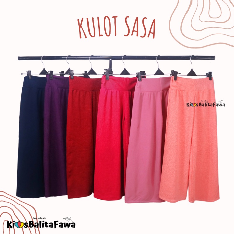 Kulot Sasa uk 7-12 tahun / Panjang 7/8 Cullotes Pants Anak Perempuan Cewe  Polos Adem Bawahan Harian