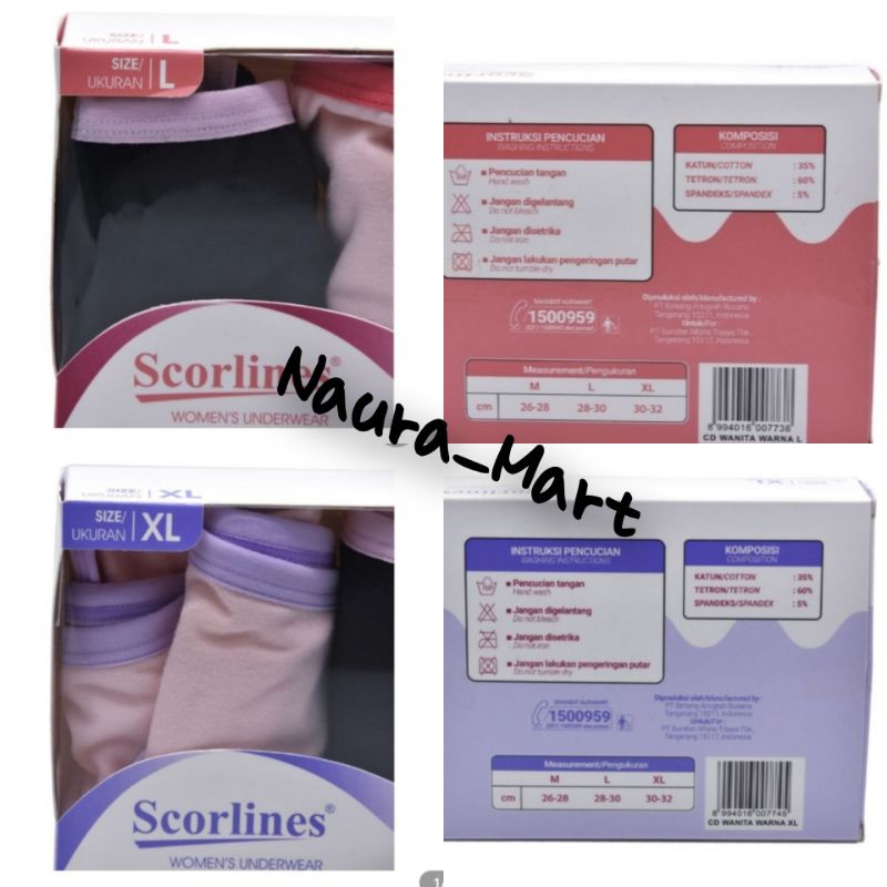 SCORLINES CELANA DALAM WANITA XL/L