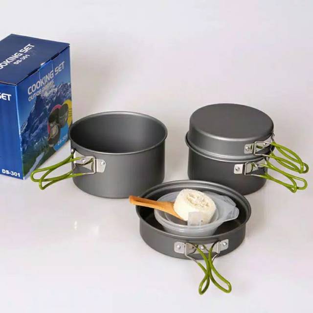 Cooking Set Ds 301 / Alat masak Camping / Alat Masak Lapangan / Nesting