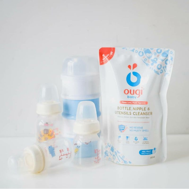 Ougi bottle, nipple, & utensils cleanser refill 450 ml