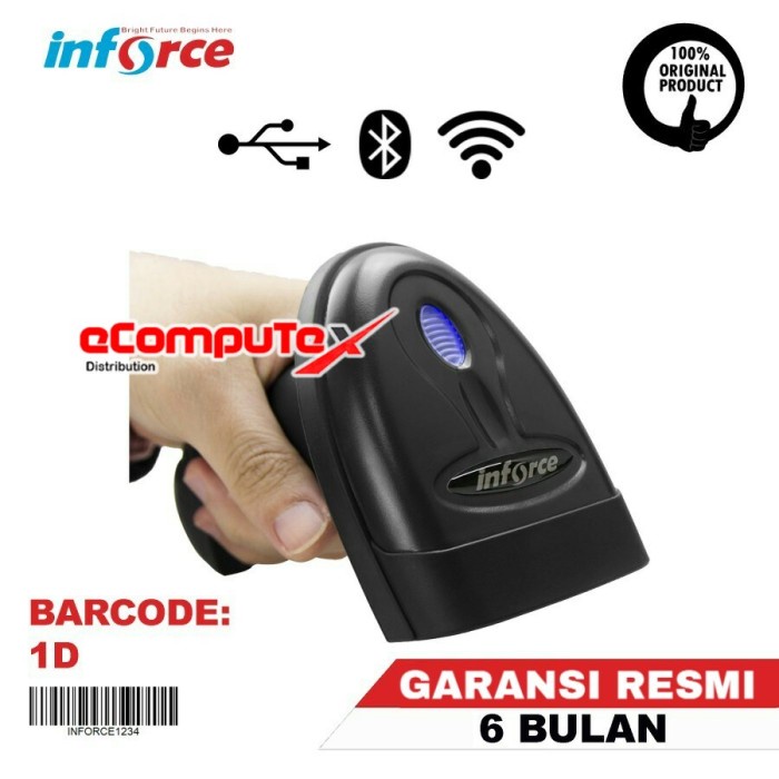 SCANNER BARCODE INFORCE T88 / T 88 1D WIRELESS BLUETOOTH USB  GARANSI RESMI