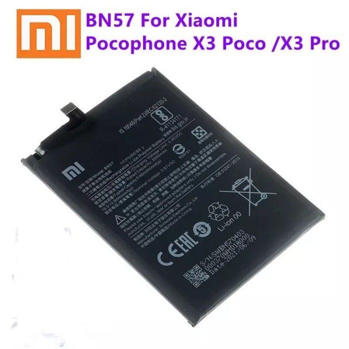 BATERAI BATRE XIAOMI POCO X3 BN57  5060/ 5160 MAH BATRE BN 57 POCO X3 ORIGINAL BATRE