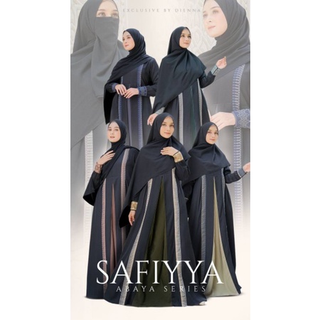 Ready Safiyya Abaya printing batik Saudi ori Dienna.gamis Dress hitam lebaran