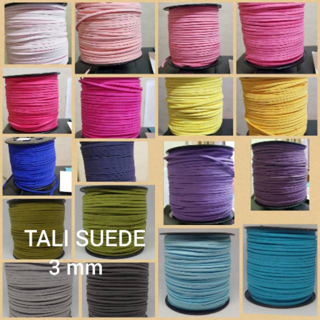 Tali Suede / Bahan Gelang  3 mm Harga per Roll (100 yard)