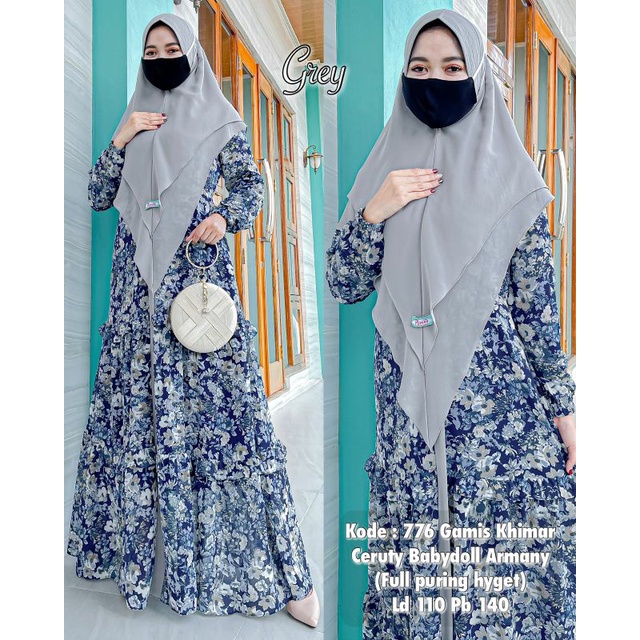 GAMIS SET KHIMAR CERUTI BABYDOLL ARMANY ORI RIBYKA COLLECTION