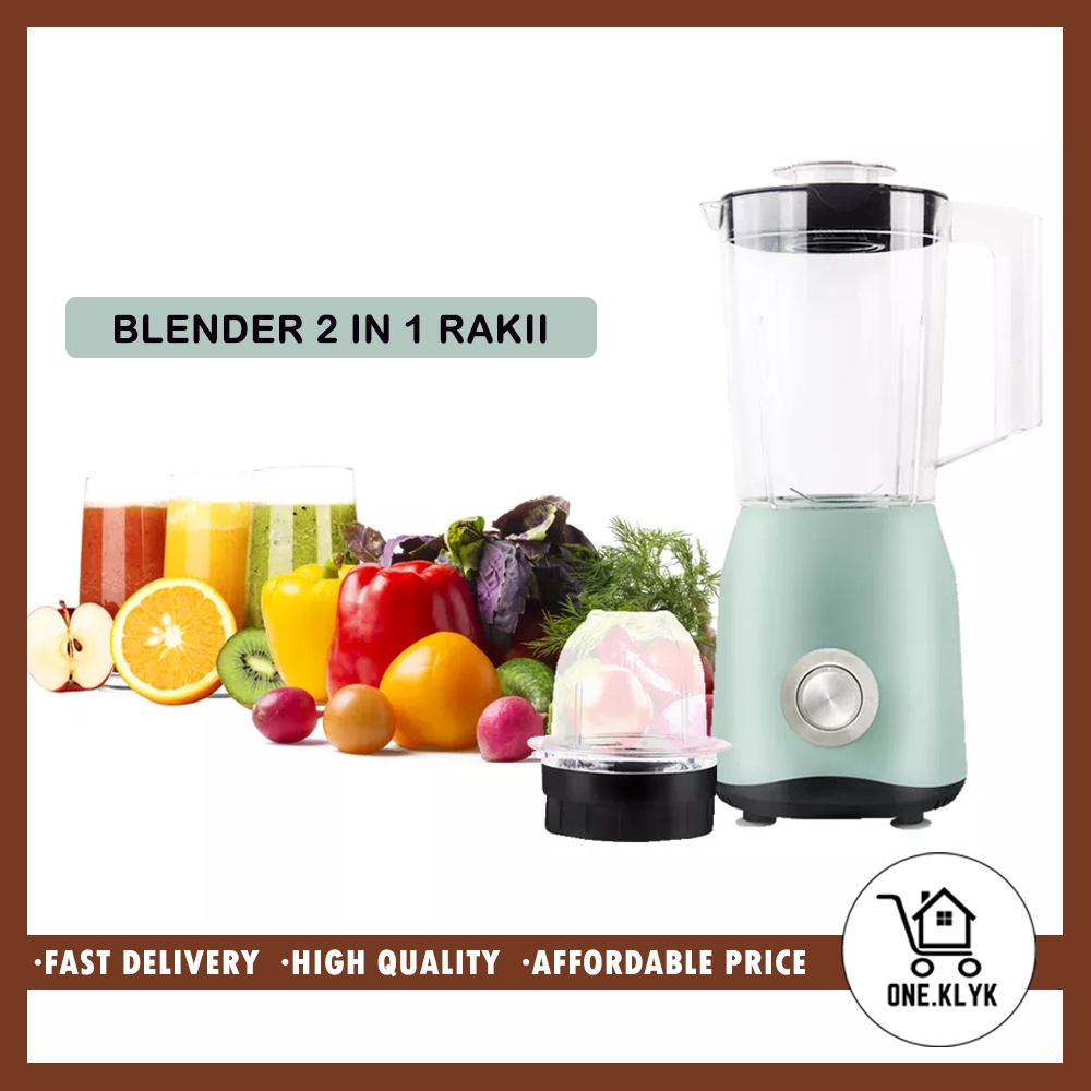 Blender Mini Rakii 2 in 1 Food Processor dan Juicer - Blender Kecil Juicer Rakii