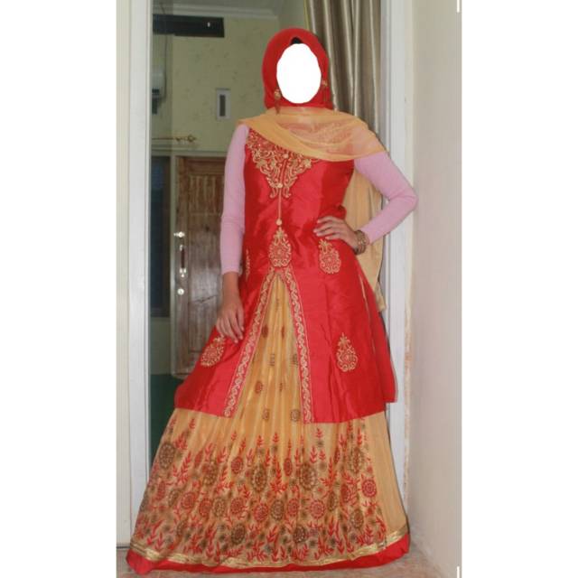 Baju india kameez salwar warna merah