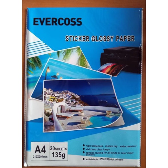 Sticker Glossy Photo A4-120g dan 135g Evercoss