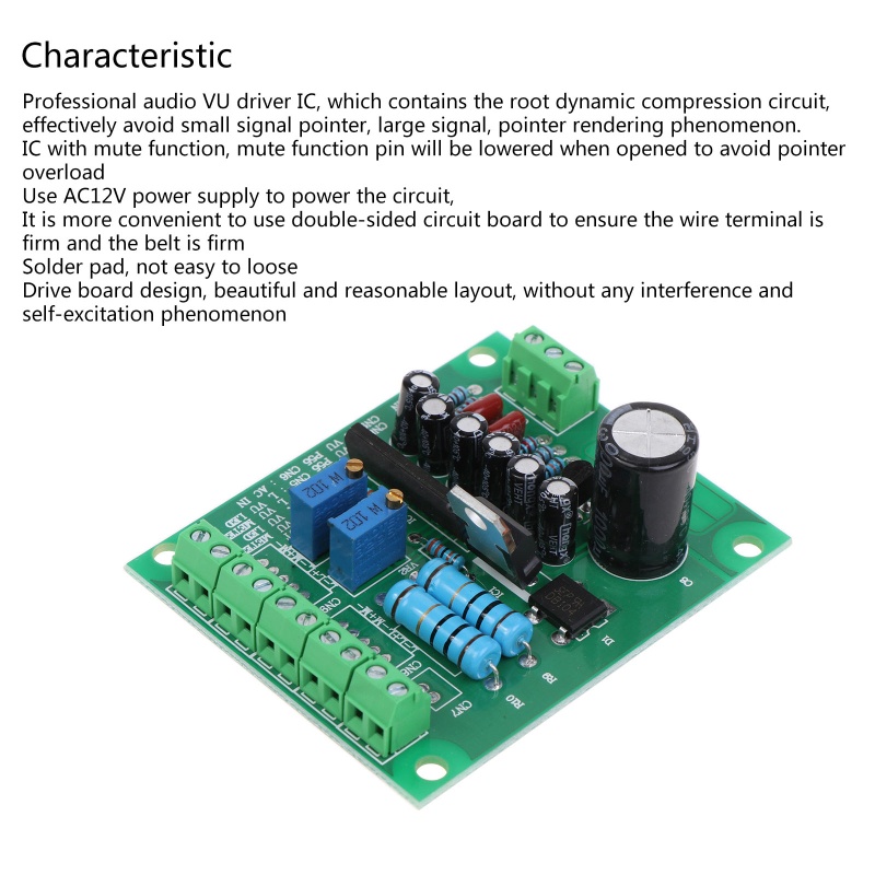 Btsg Amplifier DB Level Panel Meter VU Backlight Driver Board 12V Input Backlit