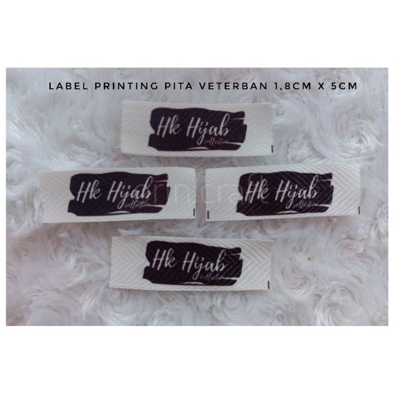

[ min 100 pcs ] Label baju masker pita Veterban printing