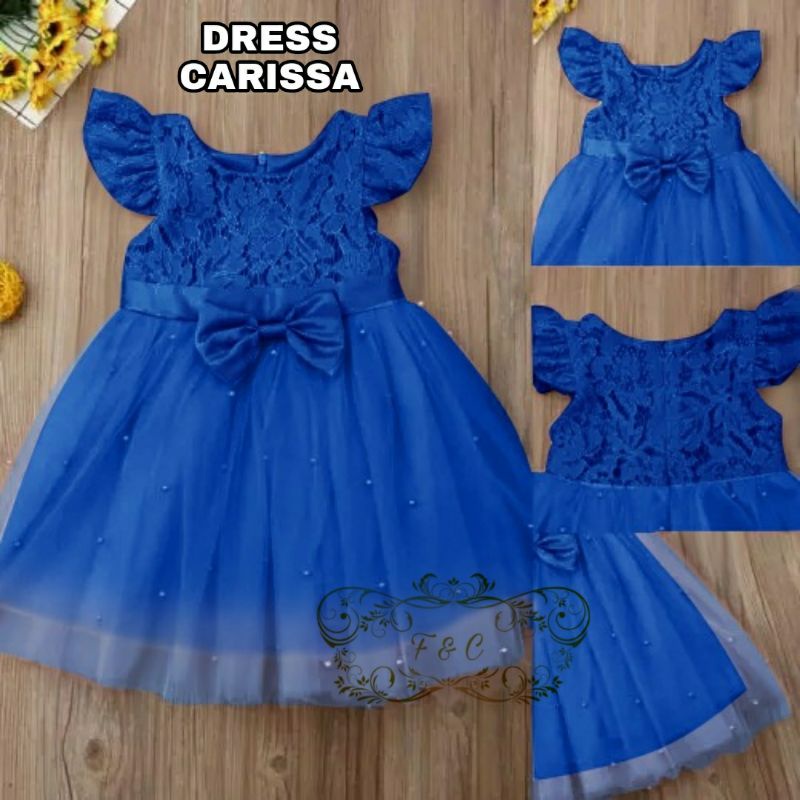 DRESS CARISSA KID FASHION PAKAIAN ANAK PEREMPUAN BAHAN BRUKAT FEHM