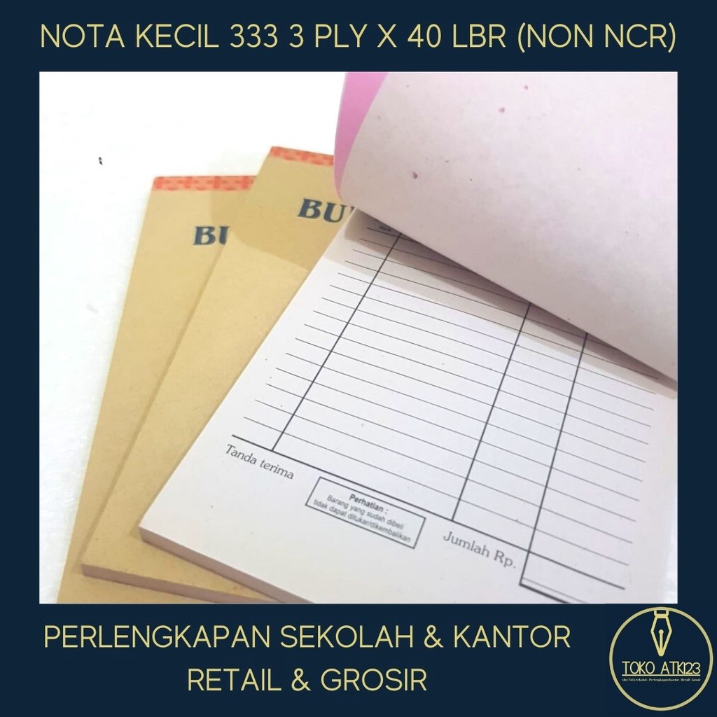 Nota Kecil 3 Ply Merk 333 / Rankap 3 / Putih Putih Merah