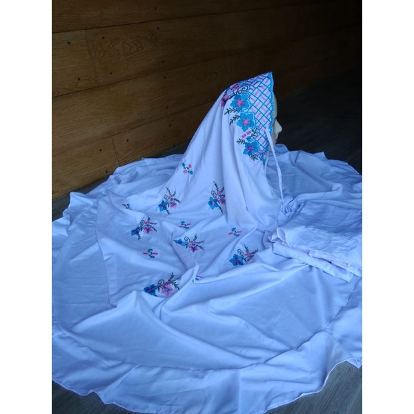 MUKENA POTONGAN DEWASA BORDIR TELEKUNG PUTUSAN ATAS BAWAH KUDUSAN