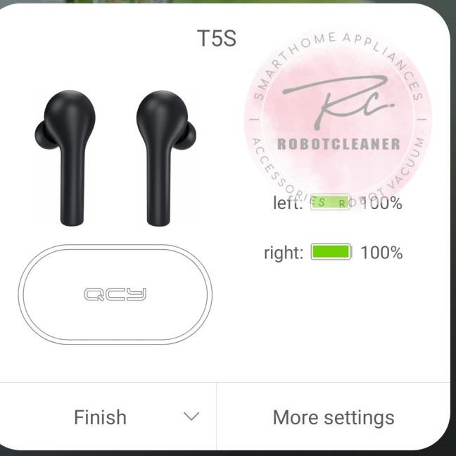 ￣ ZY QCY T5S Bluetooth Smart TWS 5.0 Upgrade QCY T5 - Hitam ⋆