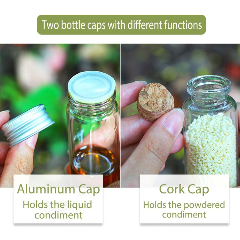 Gro Tas Penyimpanan Bumbu Kanvas Organizer Dengan 9toples Bumbu Set Wadah Bumbu Untuk Camping Outdoor BBQ Piknik