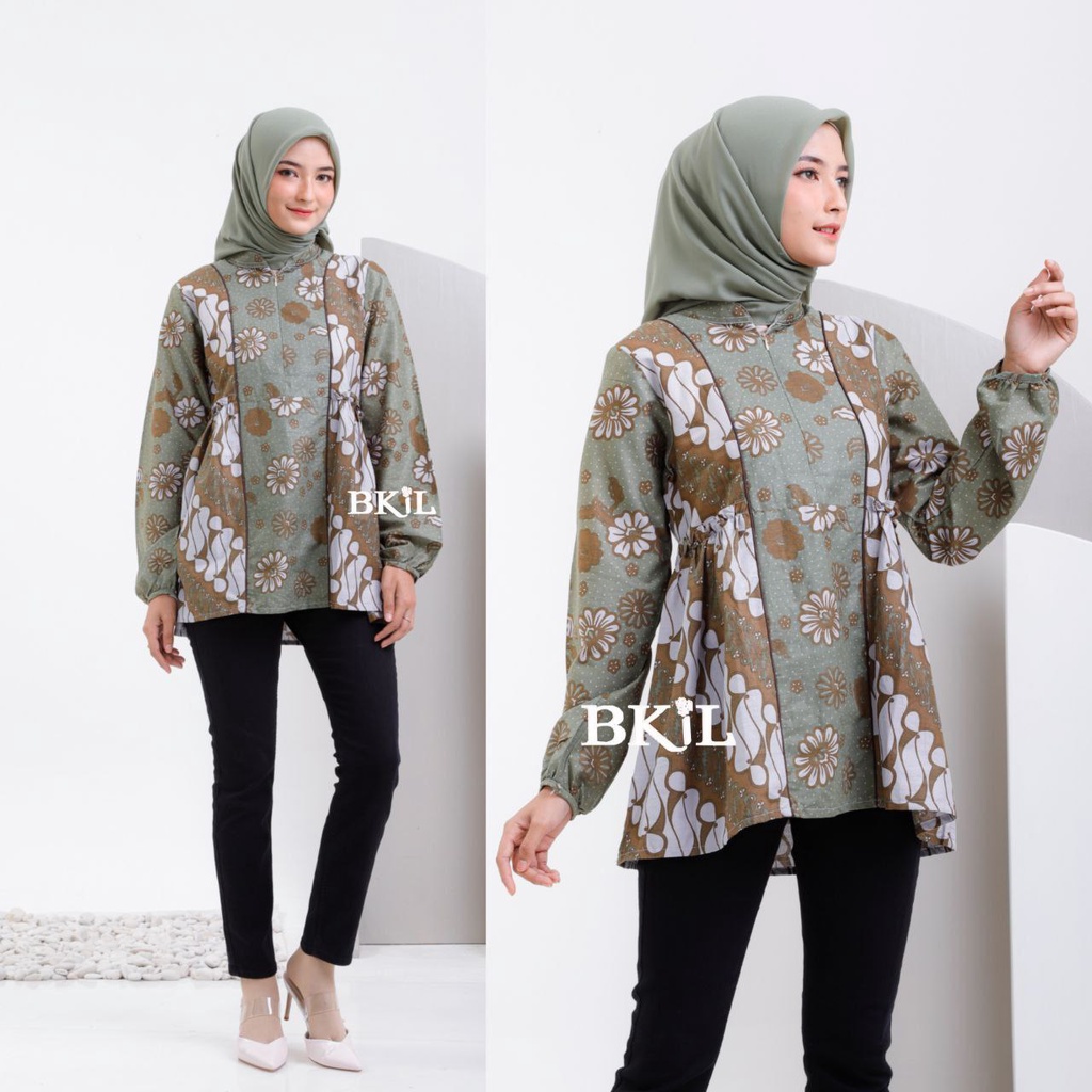 Shanum Bouse Batik Kantor Baju Batik Wanita Modern M L XL XXL Atasan Batik Kerja Wanita Tunik Batik Kantor Seragam Batik Modern