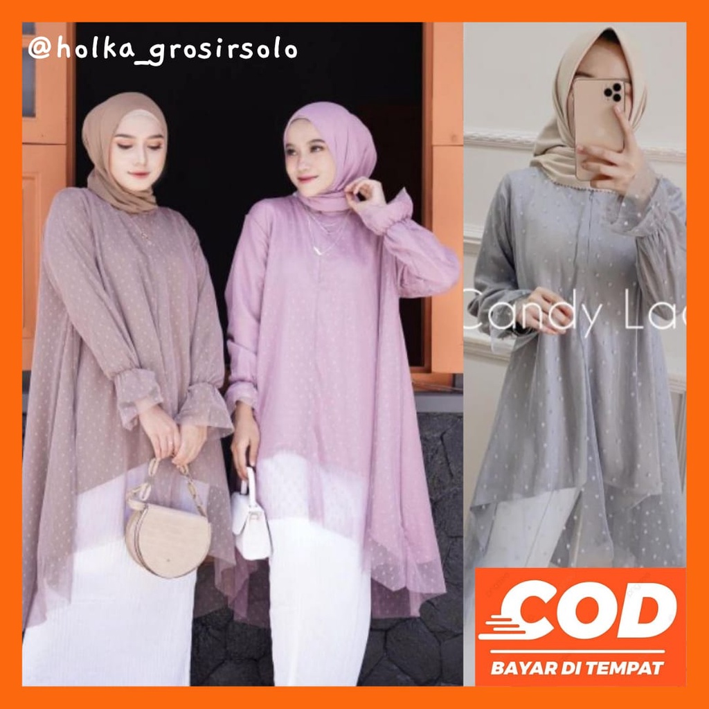 Femme Tunik Organza Tile Doty Allsize