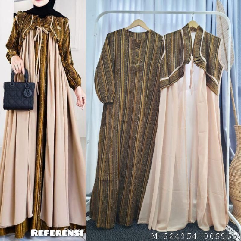 SET MUSLIM WANITA GAMIS LINEN VUZQ-275