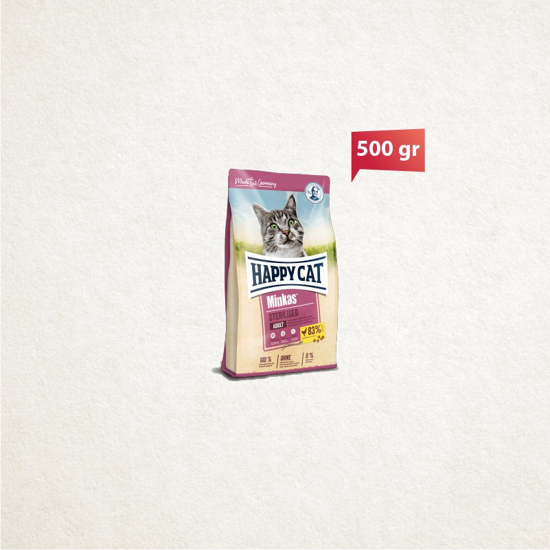Happy Cat Minkas Sterilised 500gr - Makanan Kucing Steril - Kebiri