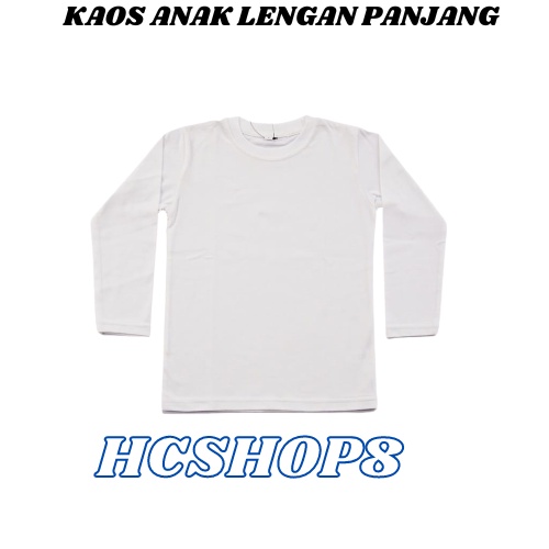 Kaos Anak Lengan Panjang Polos Unisex Cowok Cewek Usia 2-16th