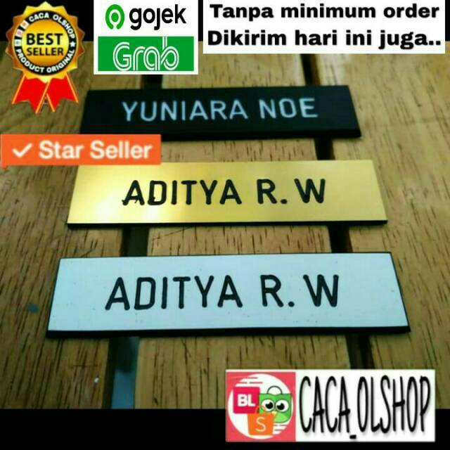 

Papan Nama Dada PDH PNS Siswa Akrilik/Name Tag Hitam Dove Gold Putih Peniti Paku Magnet