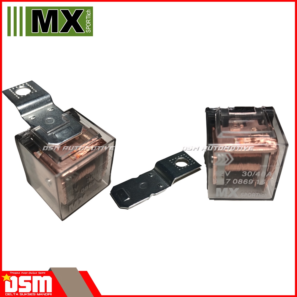 Relay MX Transparan 4 Kaki  4 Pin 12V 40 A Genuine Part form MX auto part