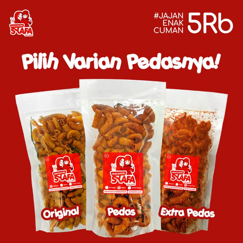 

BEST SELLER! Makaroni Syafa Enak Gurih Pedas (3 Varian Level Pedas) #jajanenakcuman5000