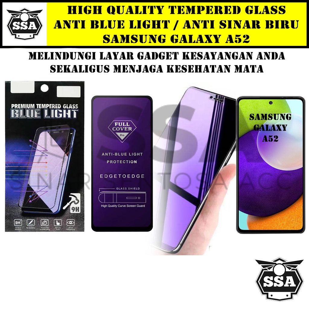 Tempered Glass Samsung Galaxy A52 Anti Blue Light Anti Sinar Biru A 52 Ori Original Hp Temper Anti Lecet Gores TG