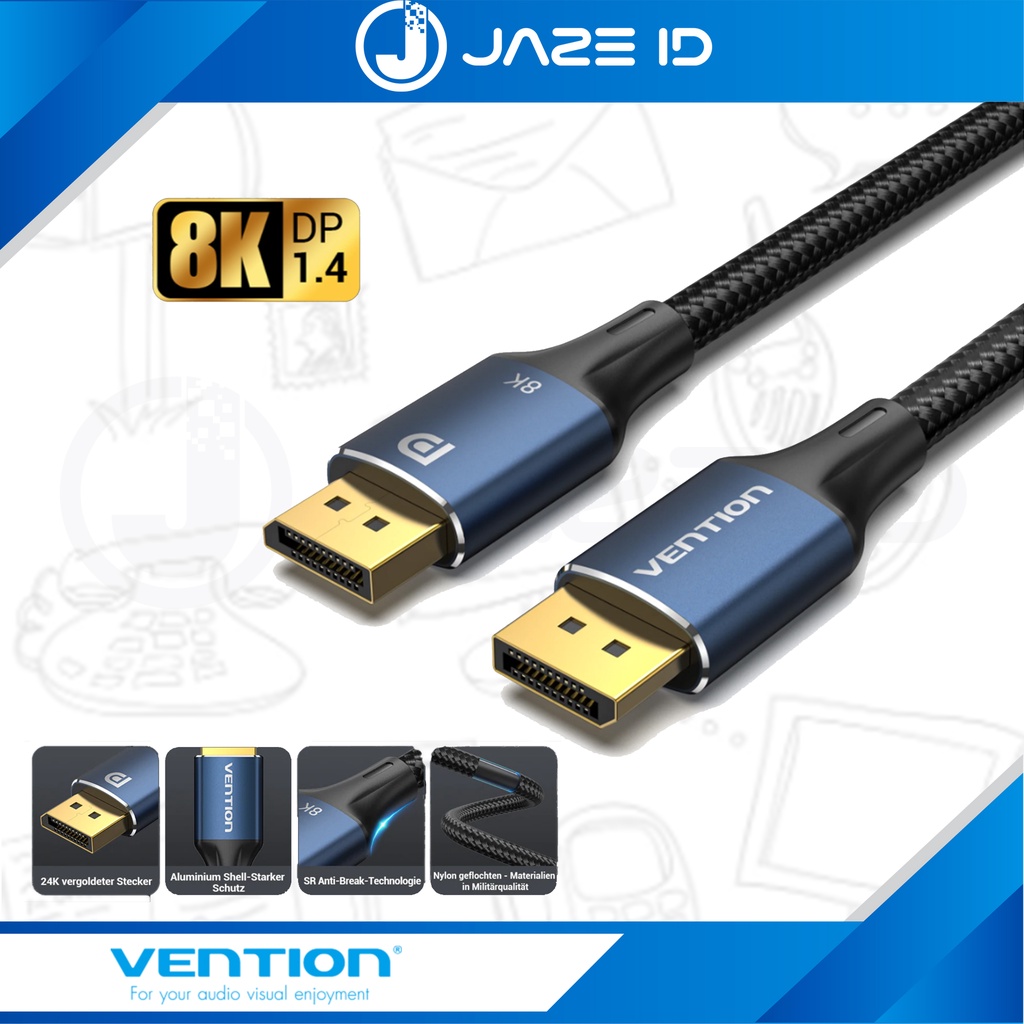 Vention Kabel DisplayPort DP 1.4 Male to Male 4K 8K HD 1M 1.5M 2M