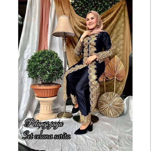 (TERLARIS ) Kebaya Set Celana Sarita/ SET KEBAYA PESTA TAFETTA/ SET KEBAYA CELANA BORDIR/ SET KEBAYA