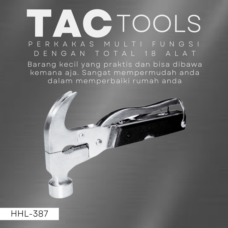 TANG SERBAGUNA TACTOOL 18 in 1 Palu serbaguna palu dan multifungsi tac tool set alat pertukangan alat tukang praktis