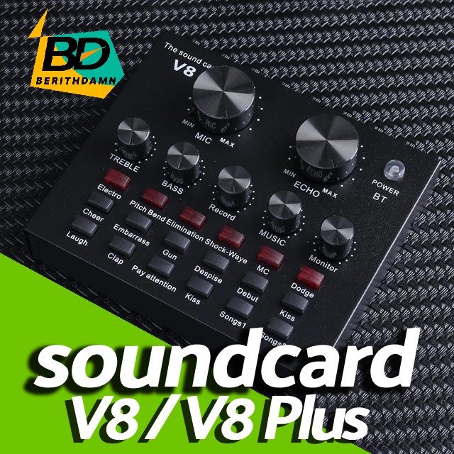 Sound card V8 sound card V8 Plus Mixer Bluetooth SoundCard Audio Soundcard Converter Guitar