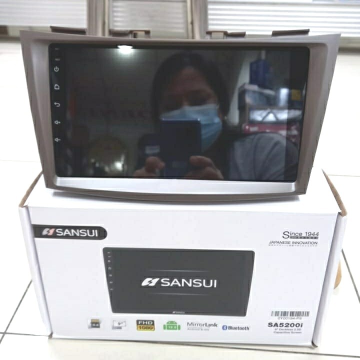 headunit double din Android 9" Sansui SA5200i + FRAME ertiga lama