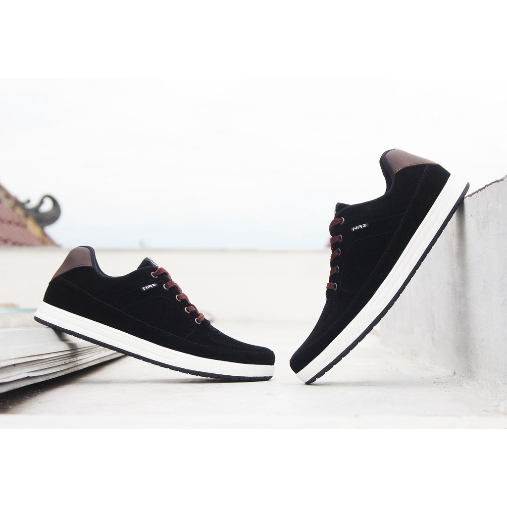 HARISSON - NAZREAL FOOTWEAR x banfash_store | Sepatu Sneaker Pria NAZ Hitam Original AZL 005 (Free Kaos Kaki)-6