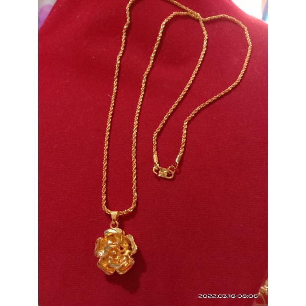 kalung tambang melati 45cm,50cm dan 60cm lapis emas 24 k