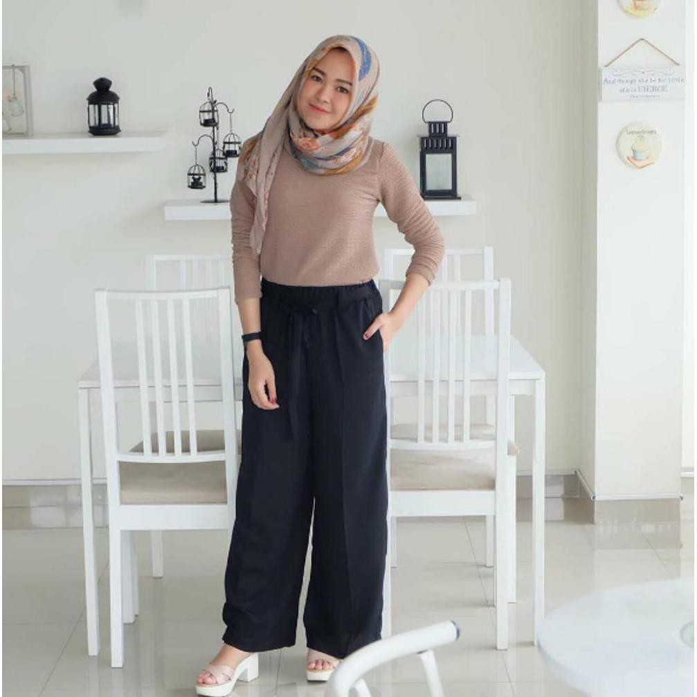 CELANA KULOT PANJANG CREP Fashion Muslim Wanita Celana CELANA KULOT PANJANG CREP Fashion Muslim Wanita Celana