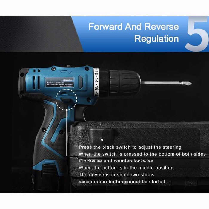 BOR OBENG LISTRIK CORDLESS LITHIUM BATTERY CAS 12V LY168V